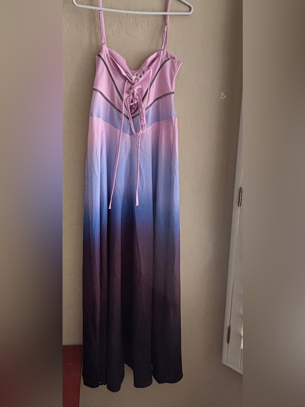 House of CB Purple Ombré Dress Lace Up Maxi Dress Women’s Medium - Picture 2 of 8